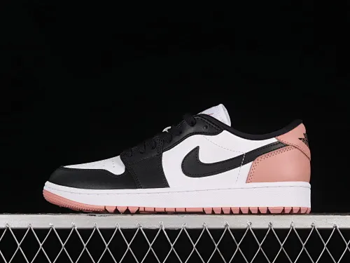 All categories Air Jordan Jordan series basketball shoes Air Jordan 1 Low G version pure original Air Jordan 1 Low Golf "Rust Pink" AJ1 Joe 1 new golf version black and white pink DD9315-106